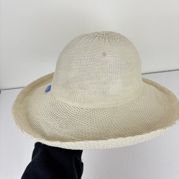 Wallaroo Victoria Sun Hat OS Beige White Travel Outdoor vacation resort - Picture 4 of 10